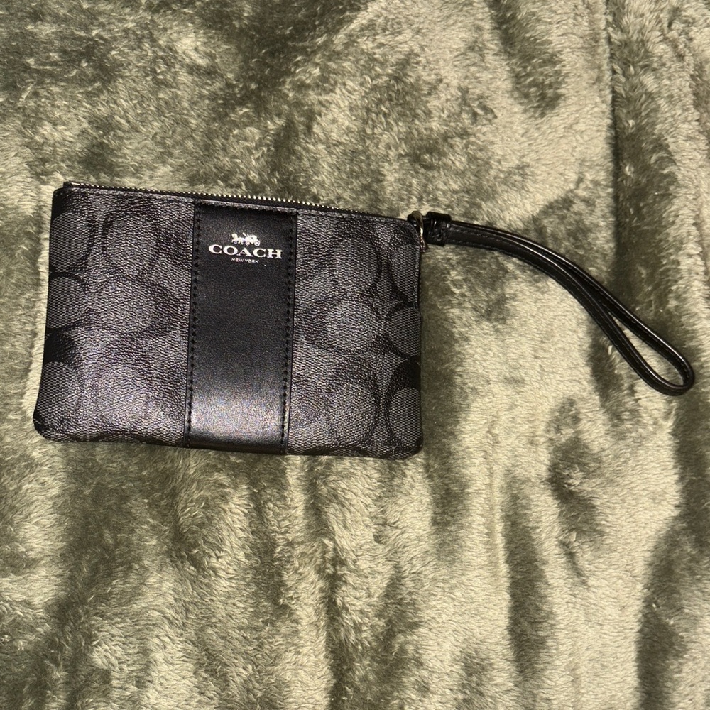 Coach Black Signature Wristlet